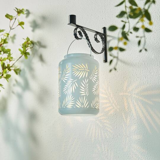 Glitzhome® 8.5" Leaf Cutout Solar Powered Hanging Lantern